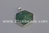 NGP6832 24*25mm hexagon amazonite gemstone pendants wholesale