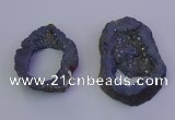 NGP6846 35*45mm - 40*50mm freeform plated druzy agate pendants