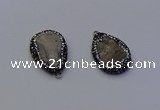 NGP6854 18*25mm - 20*25mm flat teardrop druzy agate pendants