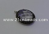 NGP6858 20*25mm oval white crystal pendants wholesle