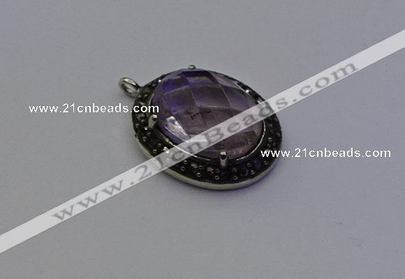 NGP6861 20*25mm oval light amethyst pendants wholesle