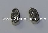 NGP6896 10*22mm - 12*25mm freeform plated druzy quartz pendants