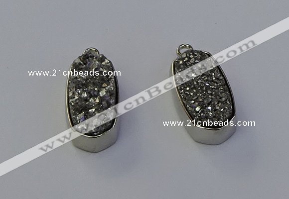 NGP6896 10*22mm - 12*25mm freeform plated druzy quartz pendants