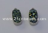 NGP6898 10*22mm - 12*25mm freeform plated druzy quartz pendants