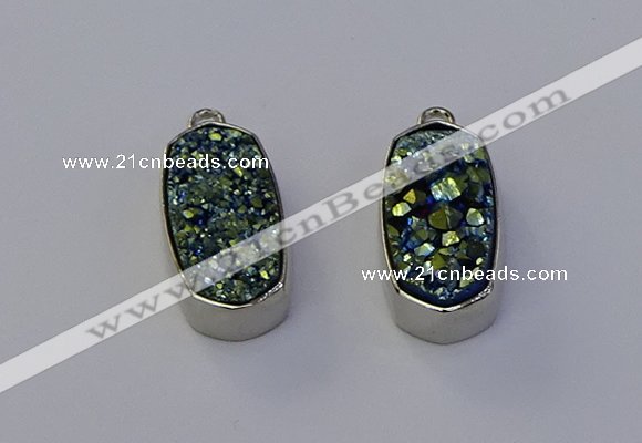 NGP6898 10*22mm - 12*25mm freeform plated druzy quartz pendants