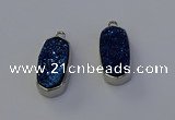 NGP6900 10*22mm - 12*25mm freeform plated druzy quartz pendants