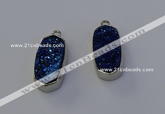 NGP6900 10*22mm - 12*25mm freeform plated druzy quartz pendants