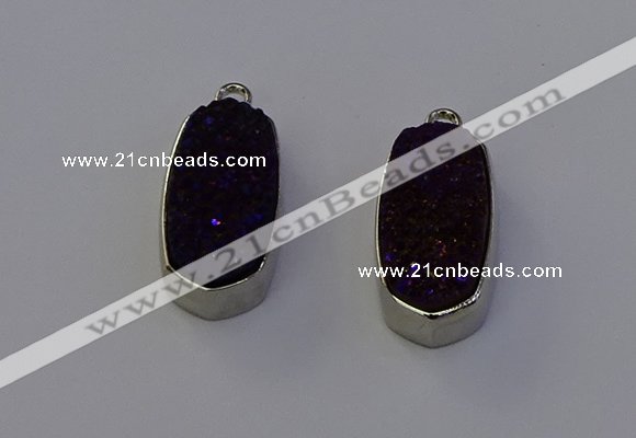 NGP6901 10*22mm - 12*25mm freeform plated druzy quartz pendants