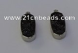 NGP6902 10*22mm - 12*25mm freeform plated druzy quartz pendants