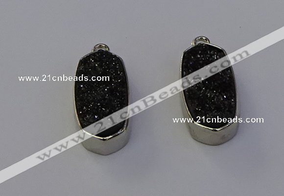 NGP6902 10*22mm - 12*25mm freeform plated druzy quartz pendants