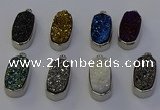 NGP6904 10*22mm - 12*25mm freeform plated druzy quartz pendants