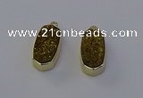 NGP6908 10*22mm - 12*25mm freeform plated druzy quartz pendants