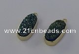 NGP6909 10*22mm - 12*25mm freeform plated druzy quartz pendants