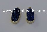 NGP6911 10*22mm - 12*25mm freeform plated druzy quartz pendants