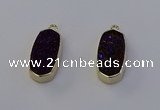 NGP6912 10*22mm - 12*25mm freeform plated druzy quartz pendants