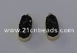 NGP6913 10*22mm - 12*25mm freeform plated druzy quartz pendants