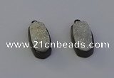 NGP6917 10*22mm - 12*25mm freeform plated druzy quartz pendants