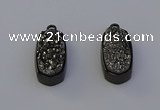 NGP6918 10*22mm - 12*25mm freeform plated druzy quartz pendants