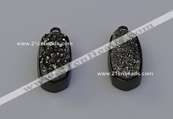 NGP6918 10*22mm - 12*25mm freeform plated druzy quartz pendants