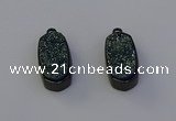 NGP6920 10*22mm - 12*25mm freeform plated druzy quartz pendants