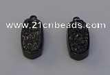 NGP6921 10*22mm - 12*25mm freeform plated druzy quartz pendants