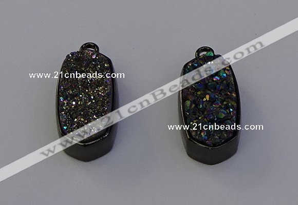 NGP6921 10*22mm - 12*25mm freeform plated druzy quartz pendants