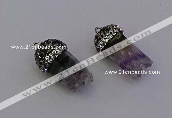 NGP6957 12*20mm - 10*25mm freeform amethyst pendants wholesale