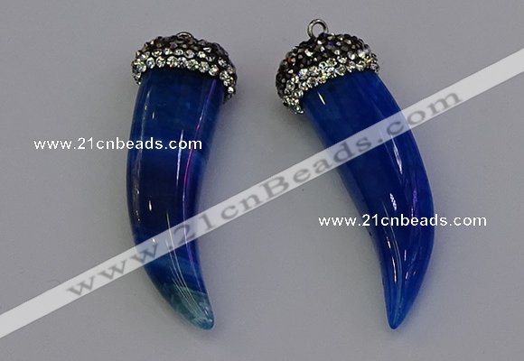 NGP6967 12*40mm - 15*45mm horn agate gemstone pendants