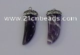 NGP6975 12*40mm - 15*45mm horn amethyst pendants wholesale