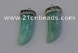 NGP6980 12*40mm - 15*45mm horn amazonite pendants wholesale