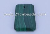 NGP703 20*30mm trapezoid natural malachite gemstone pendant