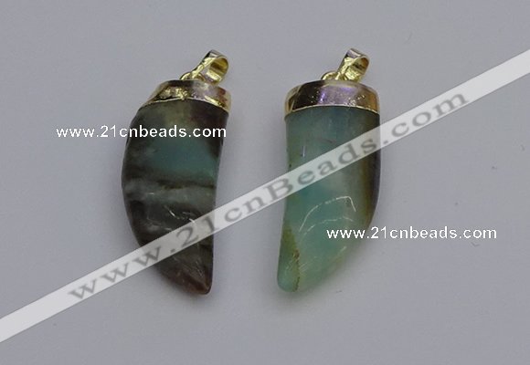 NGP7036 12*35mm - 14*40mm horn amazonite pendants wholesale