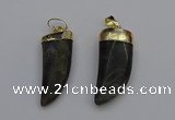 NGP7038 12*35mm - 14*40mm horn labradorite pendants wholesale