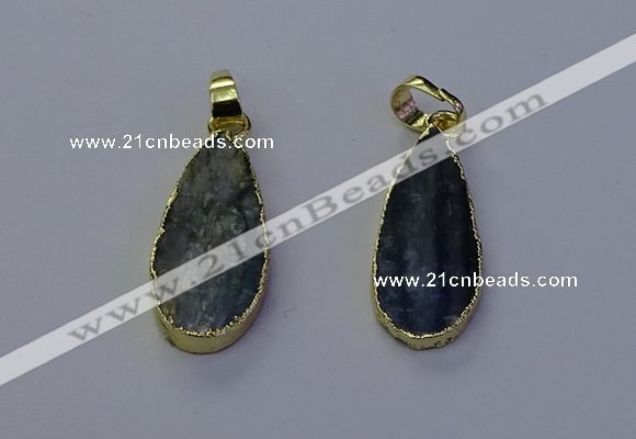 NGP7046 12*25mm - 13*28mm flat teardrop blue kyanite pendants