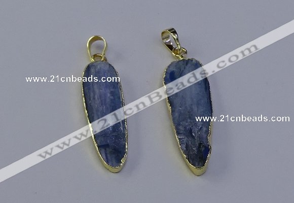 NGP7049 13*35mm - 14*40mm flat teardrop blue kyanite pendants