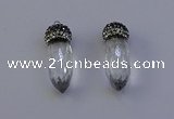 NGP7055 12*30mm - 15*35mm faceted bullet white crystal pendants