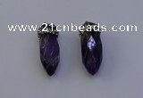 NGP7060 12*30mm - 15*35mm faceted bullet amethyst pendants