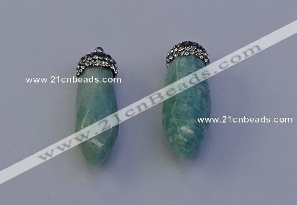 NGP7065 12*30mm - 15*35mm faceted bullet amazonite pendants