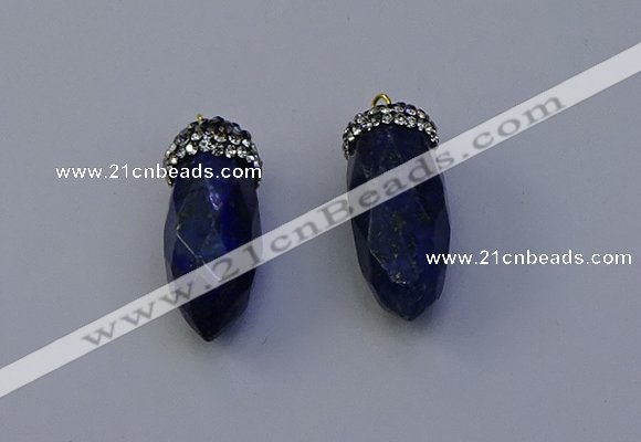 NGP7073 12*30mm - 15*35mm faceted bullet lapis lazuli pendants