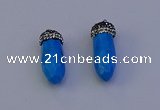 NGP7082 12*30mm - 15*35mm faceted bullet white howlite turquoise pendants