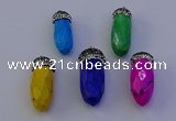 NGP7086 12*30mm - 15*35mm faceted bullet white howlite turquoise pendants