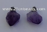 NGP7088 25*35mm - 28*45mm faceted nuggets amethyst pendants