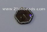 NGP7115 30*30mm hexagon smoky quartz pendants wholesale