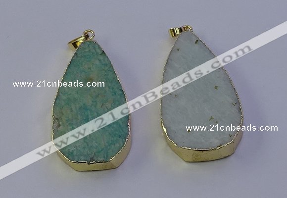 NGP7135 25*50mm - 28*55mm freeform amazonite gemstone pendants