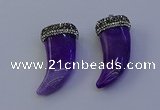 NGP7139 20*50mm - 22*55mm oxhorn agate gemstone pendants