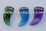 NGP7144 20*50mm - 22*55mm oxhorn agate gemstone pendants