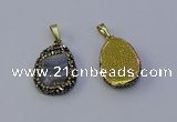 NGP7151 20*25mm freeform druzy agate pendants wholesale