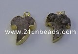 NGP7153 25*35mm teeth-shaped druzy agate pendants wholesale