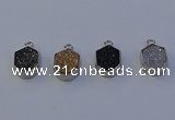 NGP7159 12*15mm plated druzy agate pendants wholesale