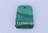 NGP717 18*23mm trapezoid natural malachite gemstone pendant